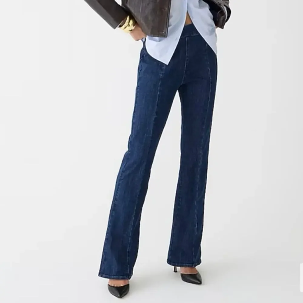 J.Crew Pintuck Skinny Flare Jeans NWT 32P Night Sky Wash